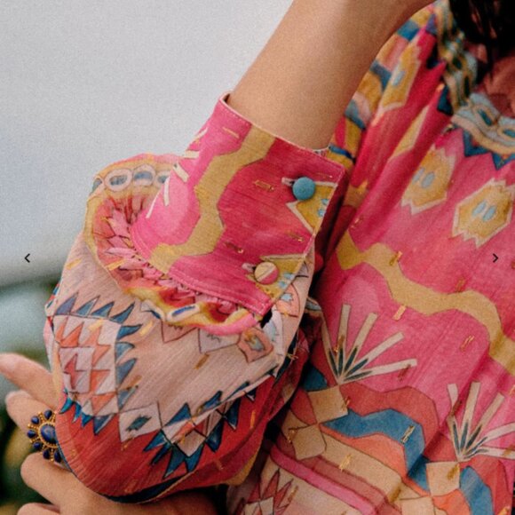 Sezane Barbara Dress Sunshine Print Long Sleeve Size 38 / US 6 - Picture 3 of 13